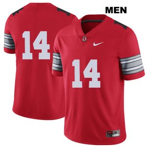 Men's NCAA Ohio State Buckeyes Isaiah Pryor #14 College Stitched 2018 Spring Game No Name Authentic Nike Red Football Jersey UR20D53VA